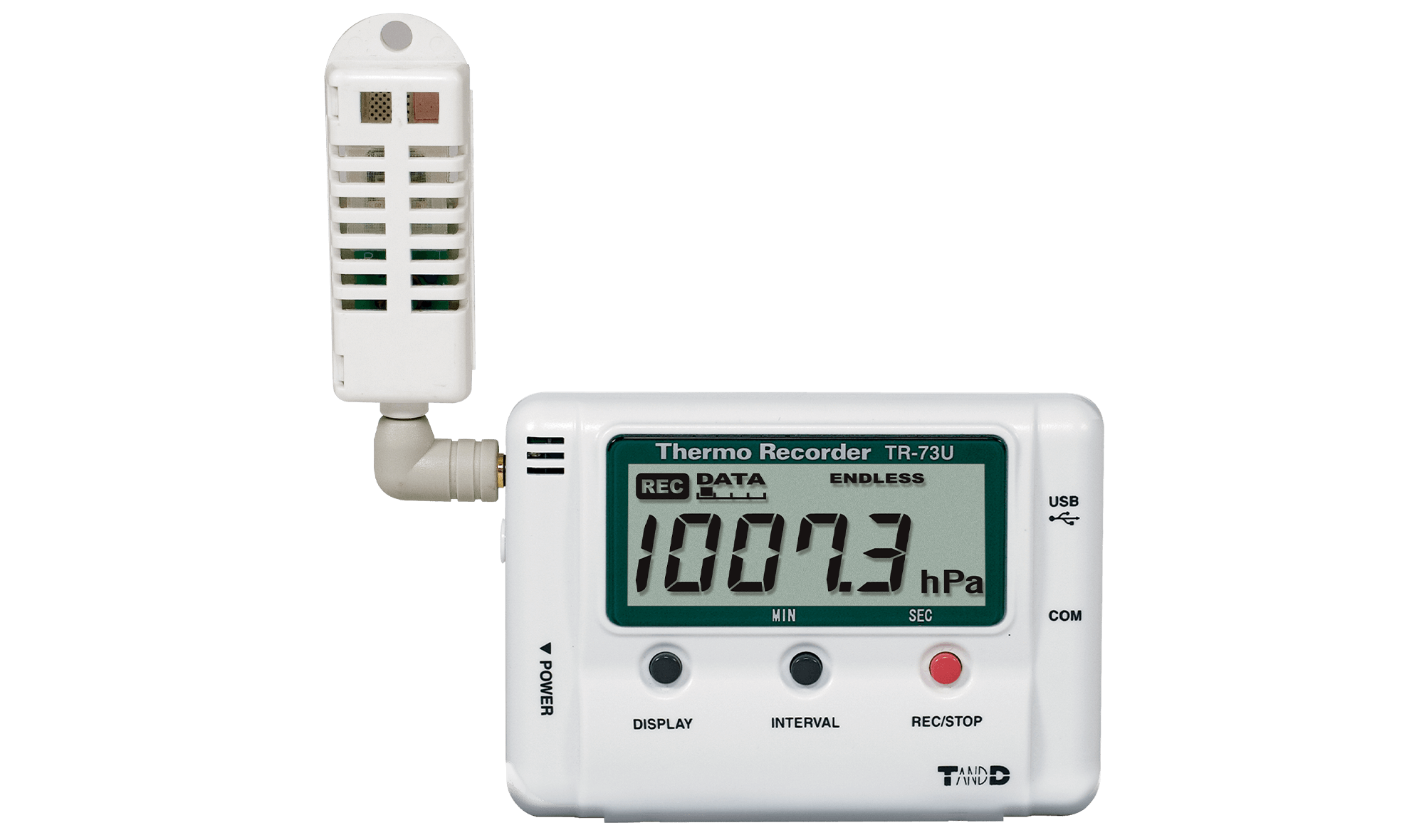 tandd進口USB 連接氣壓記錄儀 1100 hPa 的溫度、濕度和氣壓TR-73U