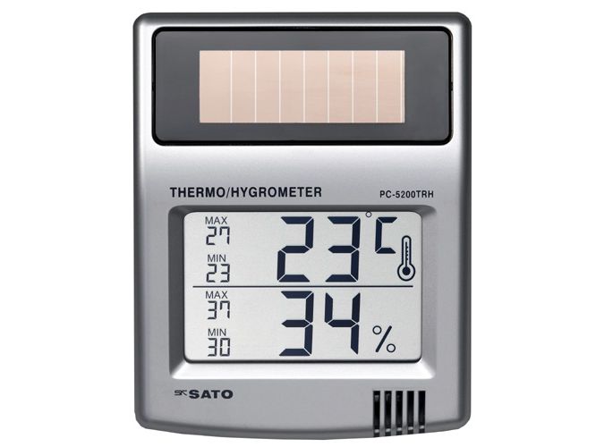 日本進口佐藤SATO太陽能數字溫濕度計 PC-5200TRH